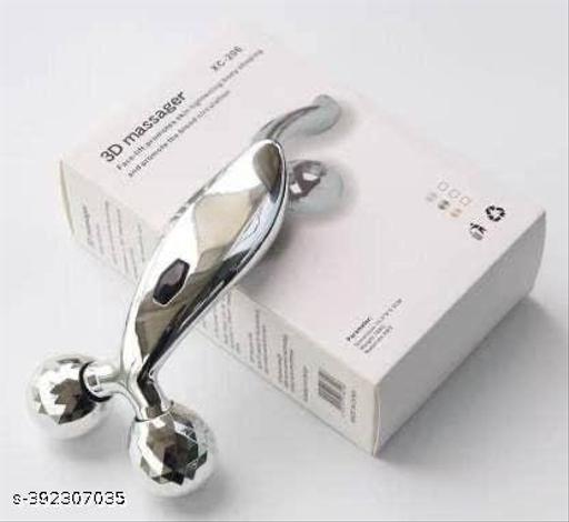Manual 3D Massager Roller 360 Rotate Face Full A Shape for Skin Lifting Wrinkle Remover Facial Massage Relaxation Tool, 15.5 x 9.5 x 5 cm, Silver - Lumae