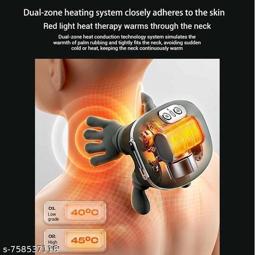 Neck and Shoulder Massager,Neck Massager for Pain Relief Deep Tissue with Two-Speed Temperature Adjustment Dual-Zone Heat,Back and Leg Massagers with Simulation Palm,Useful Gift - Lumae