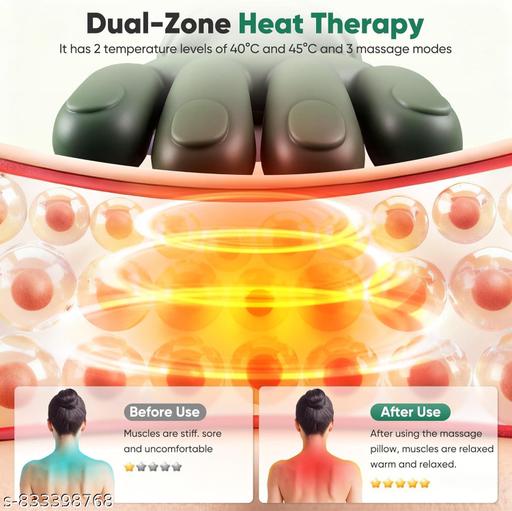 Heated Massager, Wireless Portable Shiatsu Neck and Shoulder Massager,Neck Massager for Pain Relief Deep Tissue with Two-Speed Temperature Adjustment Dual-Zone Heat,Back and Leg Massagers with Simulation Palm,Useful Gift - Lumae