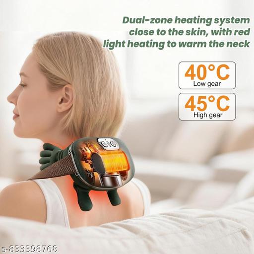 Heated Massager, Wireless Portable Shiatsu Neck and Shoulder Massager,Neck Massager for Pain Relief Deep Tissue with Two-Speed Temperature Adjustment Dual-Zone Heat,Back and Leg Massagers with Simulation Palm,Useful Gift - Lumae