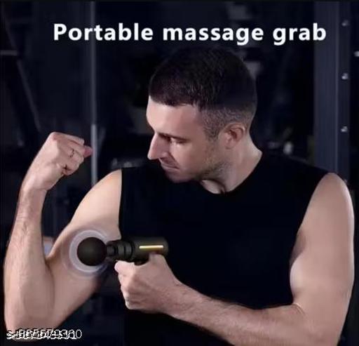 Massage Gun with LCD Touch Screen, Deep Tissue Percussion Handheld Back Leg Muscle Massager, Portable Neck Relaxation Gun, Reduction (Black 6 Speed 4 Head) - Lumae