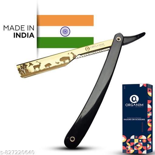 Gold Professional Barber Stainless Steel Shaving Razor Ustara (Plastic Handle), Men & Women - Lumae