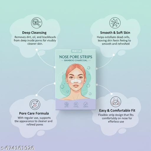 Pristar 10 Piece Blackhead Remover Strips for Men and Women with Bamboo Charcoal - Lumae