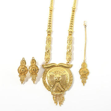 Golden Aura Regal Mandala Necklace Set – Trending Premium Bridal & Festive Jewellery - Lumae