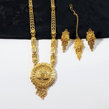 Golden Radiance Round Mandala Necklace Set – Trending Festive & Bridal Jewellery - Lumae