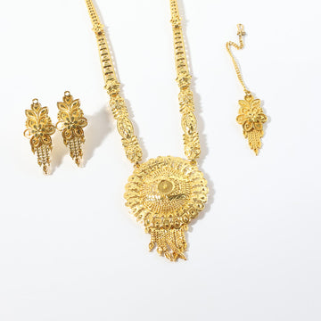 Golden Radiance Round Mandala Necklace Set – Trending Festive & Bridal Jewellery - Lumae