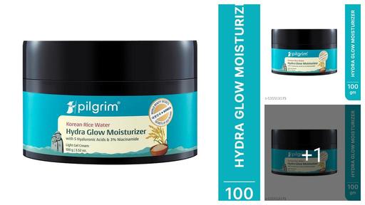 Korean Rice Water Hydra Glow Moisturizer 100gm with 5 Hyaluronic Acids, 3% Niacinamide, 5 Ceramides | 5x Hydration & Instant Glass Skin | Oil-Free, Lightweight Gel | For All Skin Types | For Women & Men (100gm)