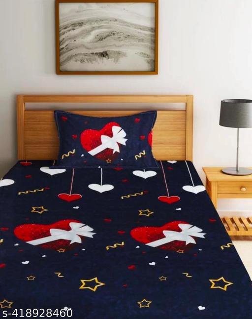 GLACE COTTON SINGLE BED BEDSHEET PACK OF 1 WITH 1 PILLOW COVER. - NJORA LUXURY FASHION