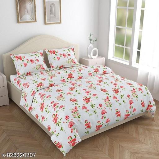 Microfiber floral bedsheet 1 Bedsheet 2 pillow cover - NJORA LUXURY FASHION