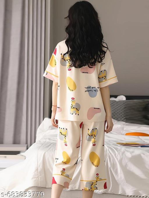  Stylish Trending Print night Suit - CO-ORD SET FOR WOMENS AND GIRLS - NJORA LUXURY FASHION