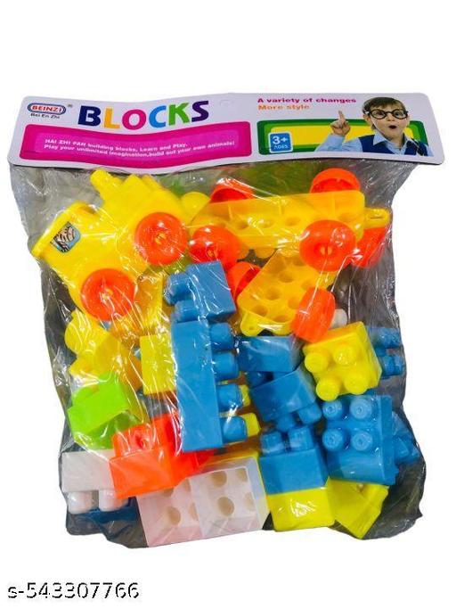 plastic building blocks 100 pcs for kids building blocks toy for kids puzzle games for kids toys for children educational & learning toy for kids, girls & boys 100 block - Lumae