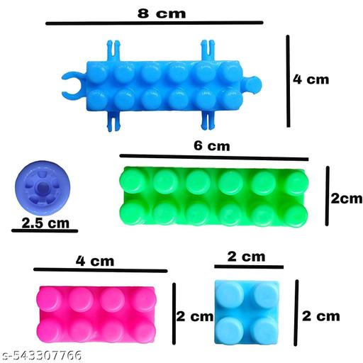 plastic building blocks 100 pcs for kids building blocks toy for kids puzzle games for kids toys for children educational & learning toy for kids, girls & boys 100 block - Lumae