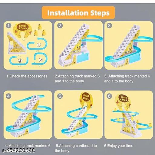 Small Duck Penguin Electronic Climbing Stairs Track Toy Light Musical Slide Track Coaster Toy Educational Fun Toys Gifts - Lumae