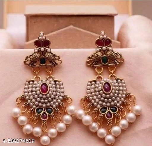 Traditional Jhumka Earrings Combo – Set of 2 Pairs | Ethnic Pearl & Kundan Design for Women & Girls - NJORA LUXURY FASHION