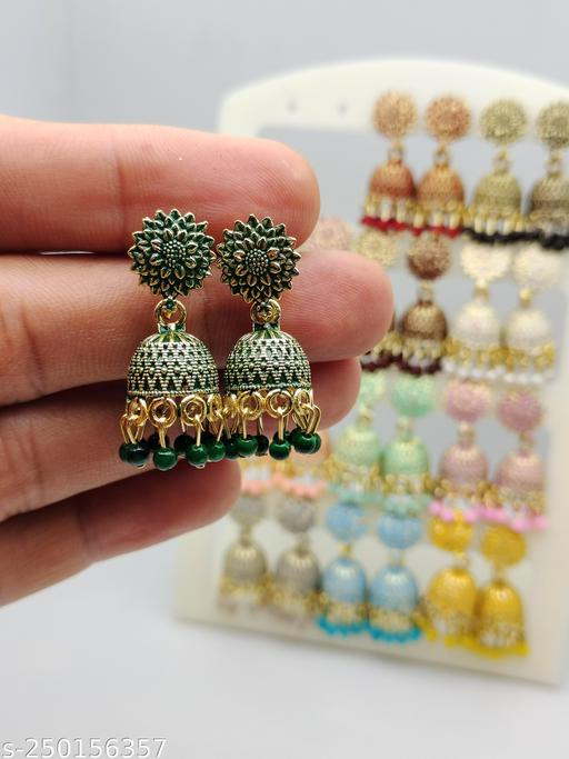 Jhumki Earrings Combo (Pack of 12) - NJORA LUXURY FASHION