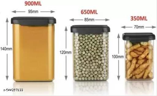 Pack of 24, Black Plastic Grocery Container - 950 ml, 650 ml, 350 ml #Latest #Letest # New #Stylish
 - Lumae