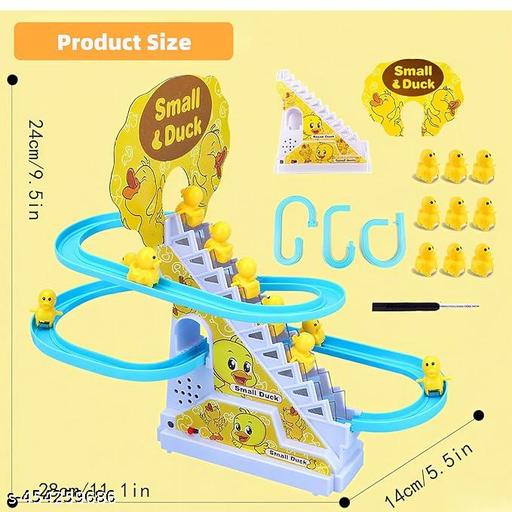Small Duck Penguin Electronic Climbing Stairs Track Toy Light Musical Slide Track Coaster Toy Educational Fun Toys Gifts - Lumae