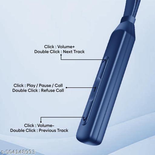 Wireless in-Ear Neckband Bluetooth Earphones with 10mm Drivers, Rich Music Experience, Above 20 Hours Playtime, Type C Fast Charging, Neckband Earphones with Voice Assistant-Blue - Lumae