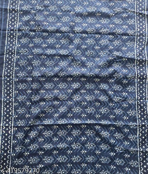 Jaipuri Hand Block Printed Soft Cotton Mulmul Saree ,Sanganeri Cotton Malmal Saree, Bagru Cotton Saree, Batic / Batik Print Cotton saree In Super Fine 92*80 Fabric Quality With Attached Blouse Piece for Woman - NJORA LUXURY FASHION