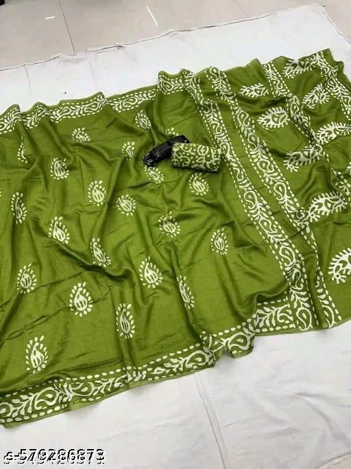 Green cotton sarees - NJORA LUXURY FASHION
