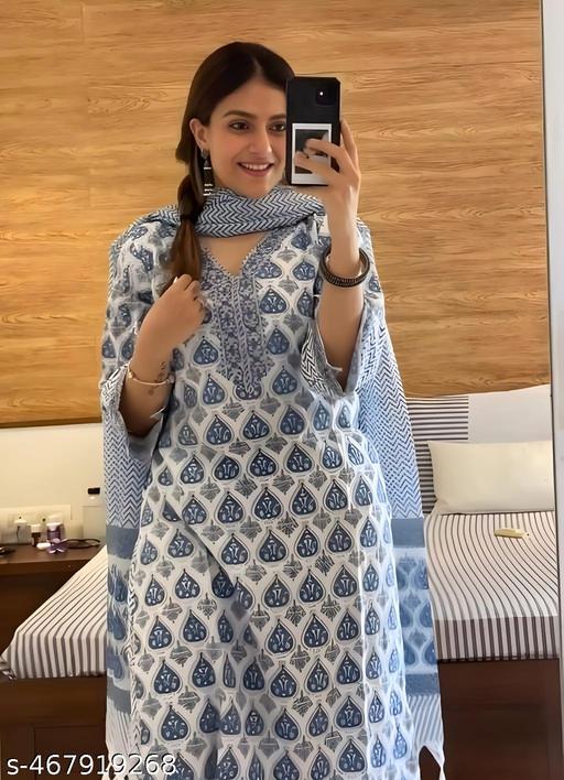 Vidusha printed soft cotton kurti set for  women's. - NJORA LUXURY FASHION