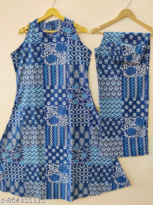 Sleeveless kurta pant set for women  - NJORA LUXURY FASHION