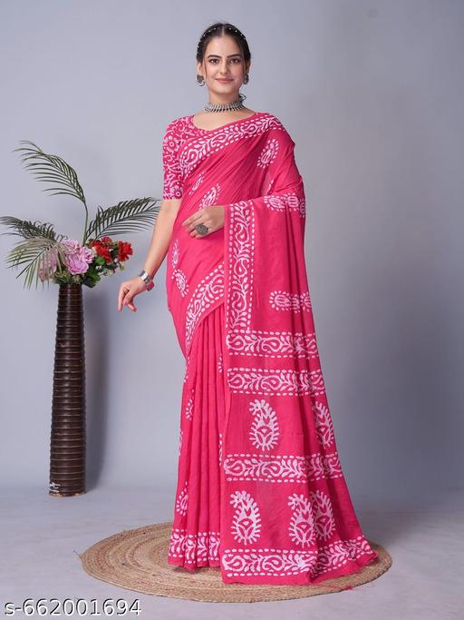 Daily wear soft cotton saree. With blouse - NJORA LUXURY FASHION