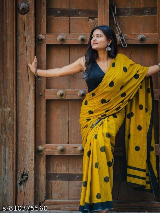 Jaipuri Hand Block Printed Soft Cotton Mulmul Saree ,Sanganeri Cotton Malmal Saree, Bagru Cotton Saree, Batic / Batik Print Cotton saree In Super Fine 92*80 Fabric Quality With Attached Blouse Piece for Woman - NJORA LUXURY FASHION
