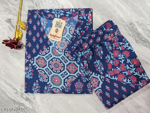 Trendy Printed Kurti with Matching Bottoms - NJORA LUXURY FASHION