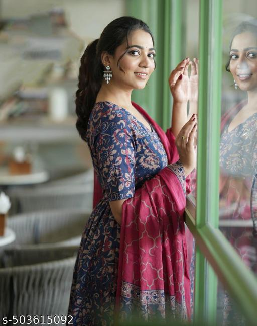Balaji Closet Women Printed Anarkali Kurta and Pant set With Dupatta | Anarkali Suit | Printed Kurta | Flared Kurta | Ethnic Set | Kurta Set | Wedding Suits | Festive Wear |  - NJORA LUXURY FASHION