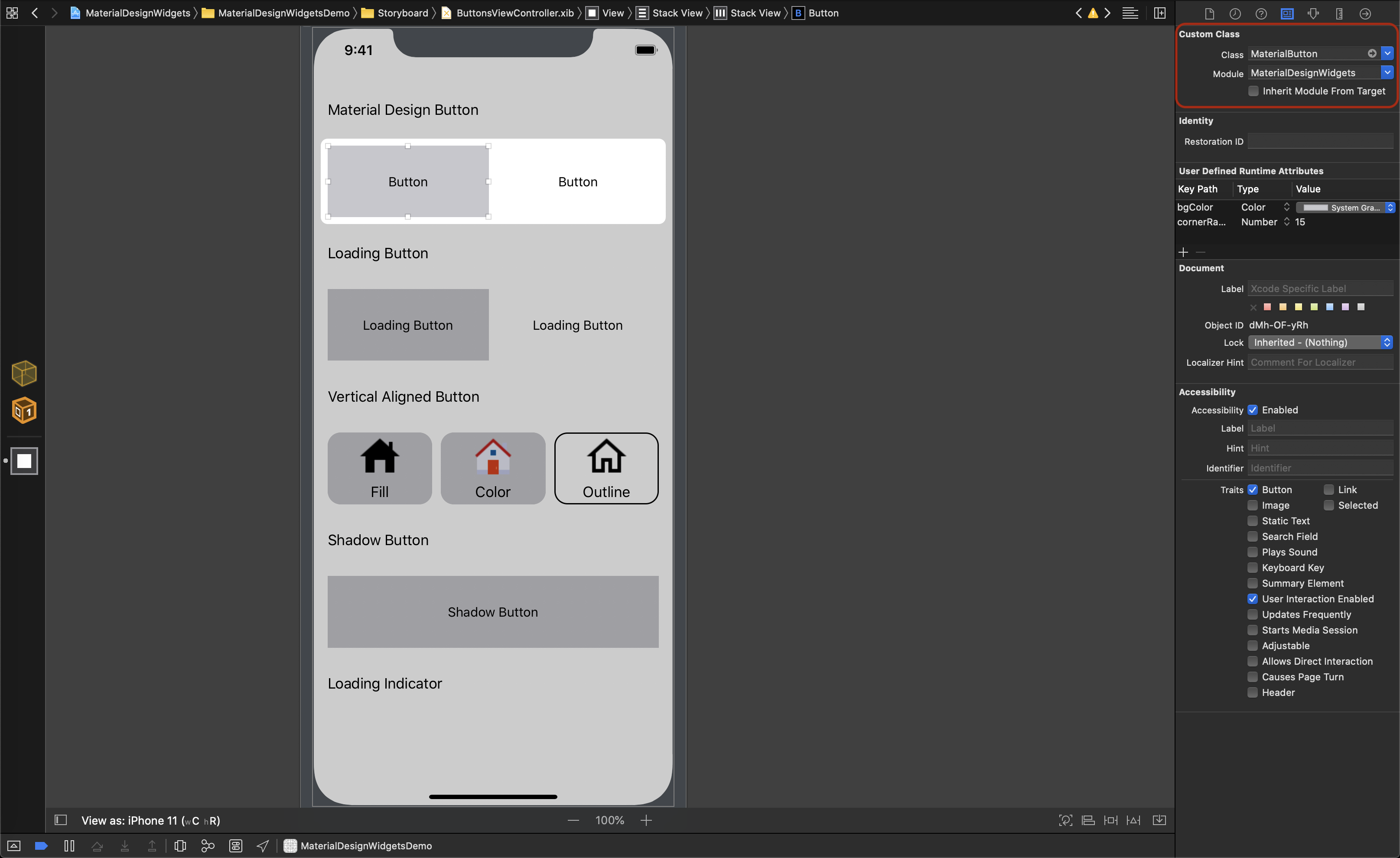 Storyboard class and module configuration