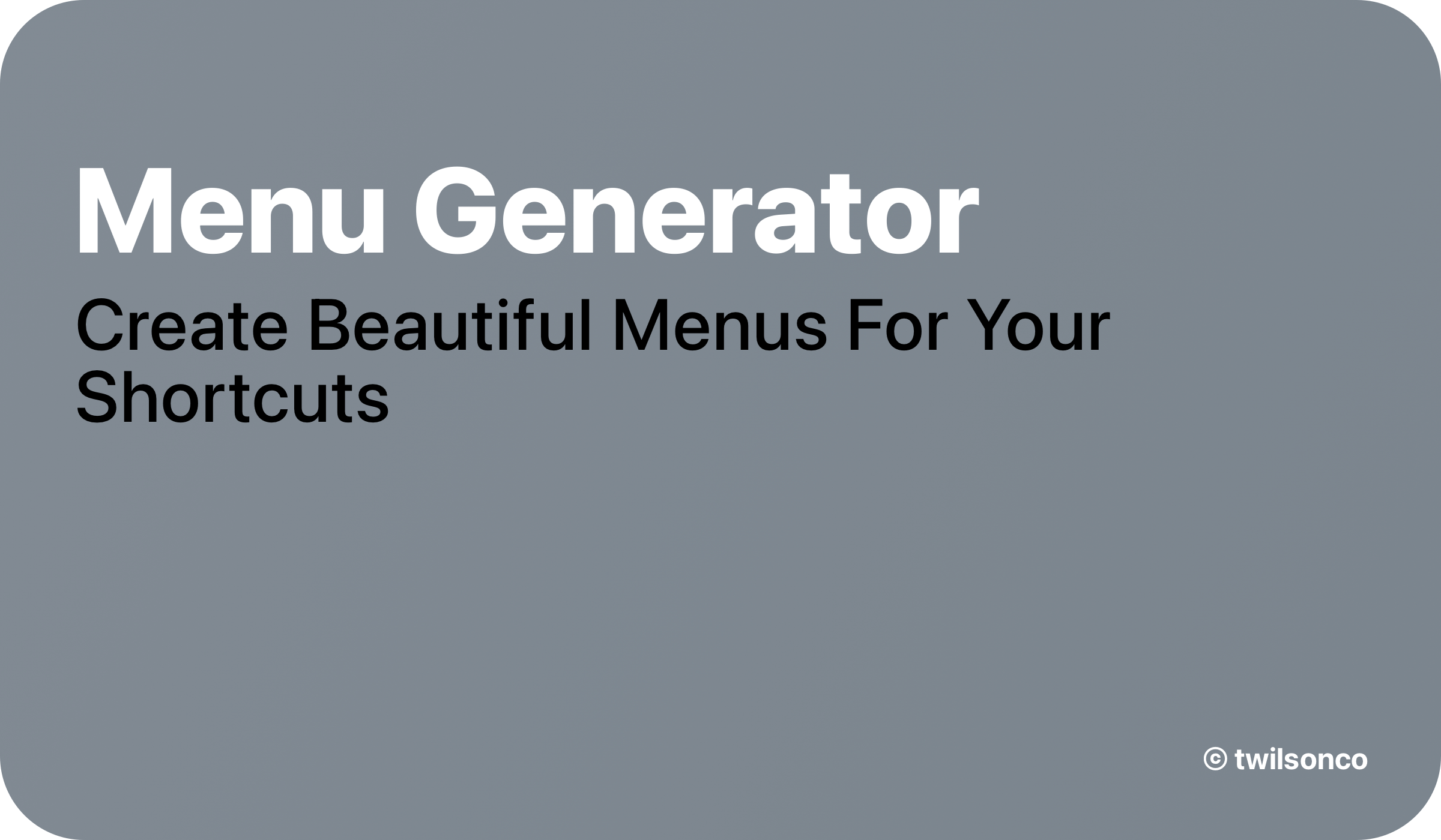 Menu Generator Banner