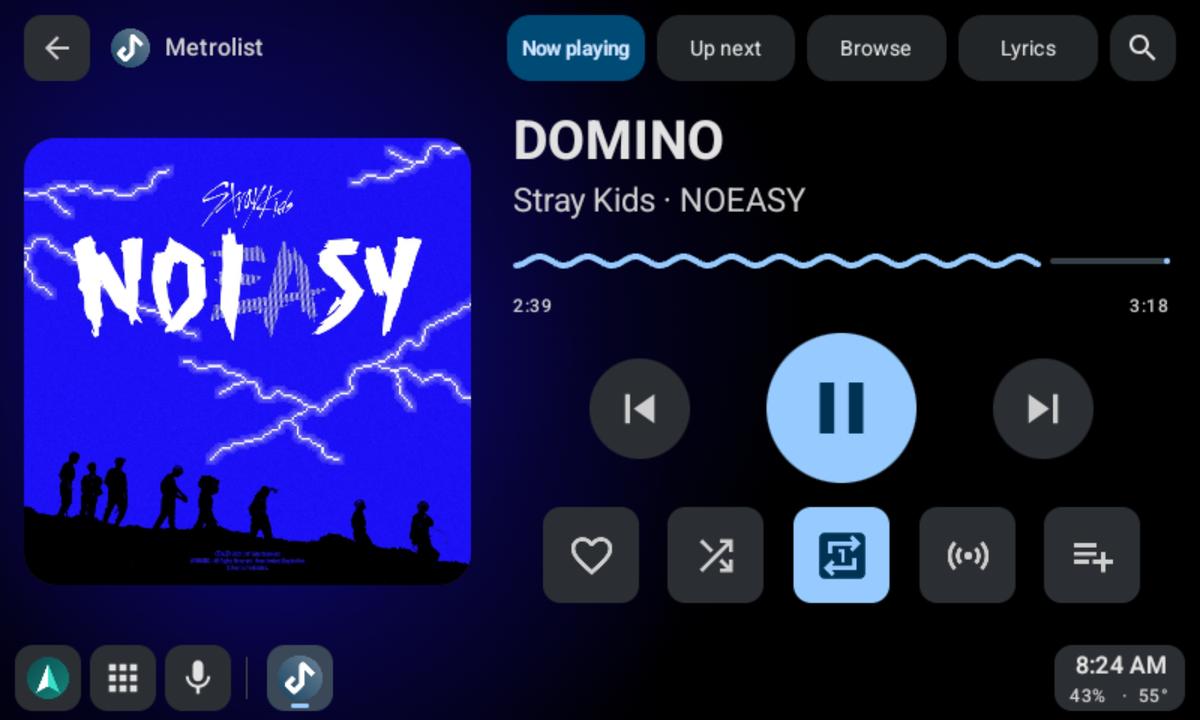 ViVi Music's song, art, and controls in Gearslip's player