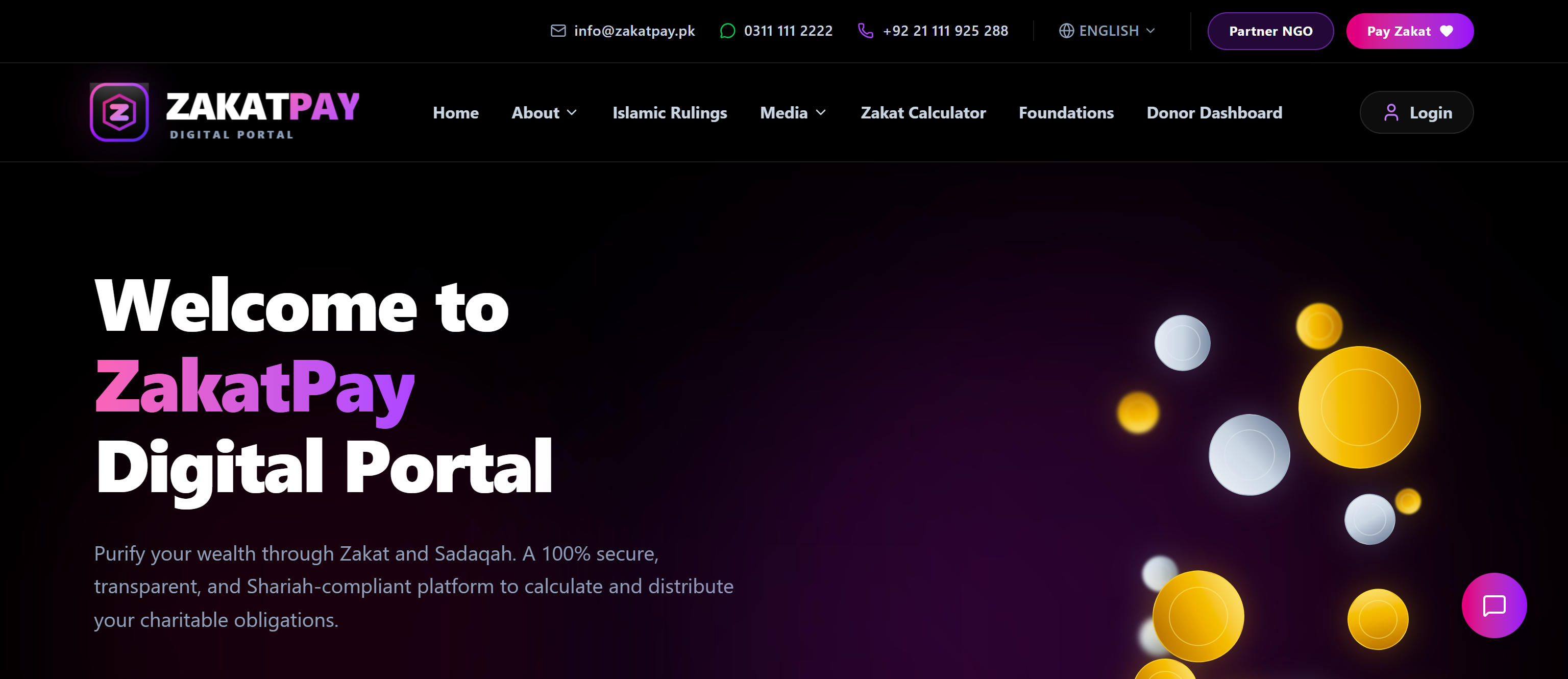 ZakatPay Portal homepage