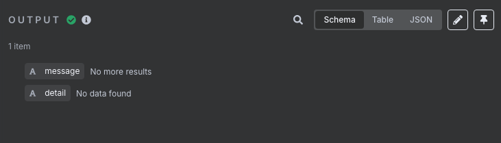 No data found output example