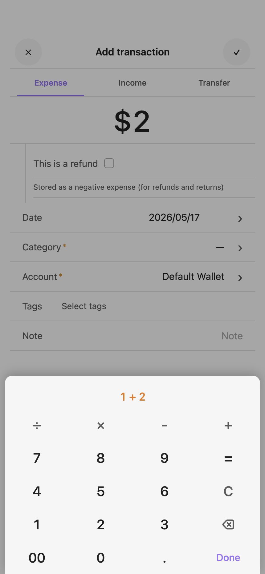 Mobile calculator