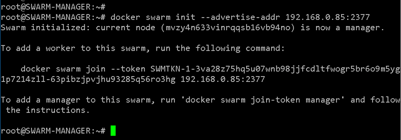 docker swarm init