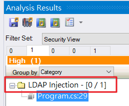 ldap injection detected by fority sca