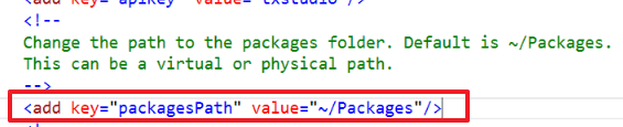 config packages path value