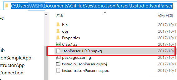 nupkg file in project folder