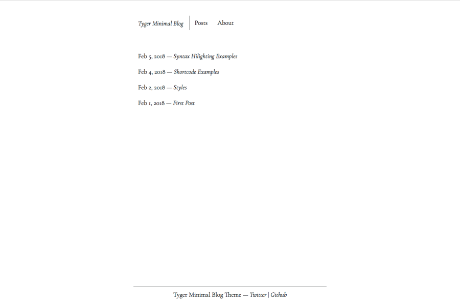 Tyger Minimal Blog theme screenshot