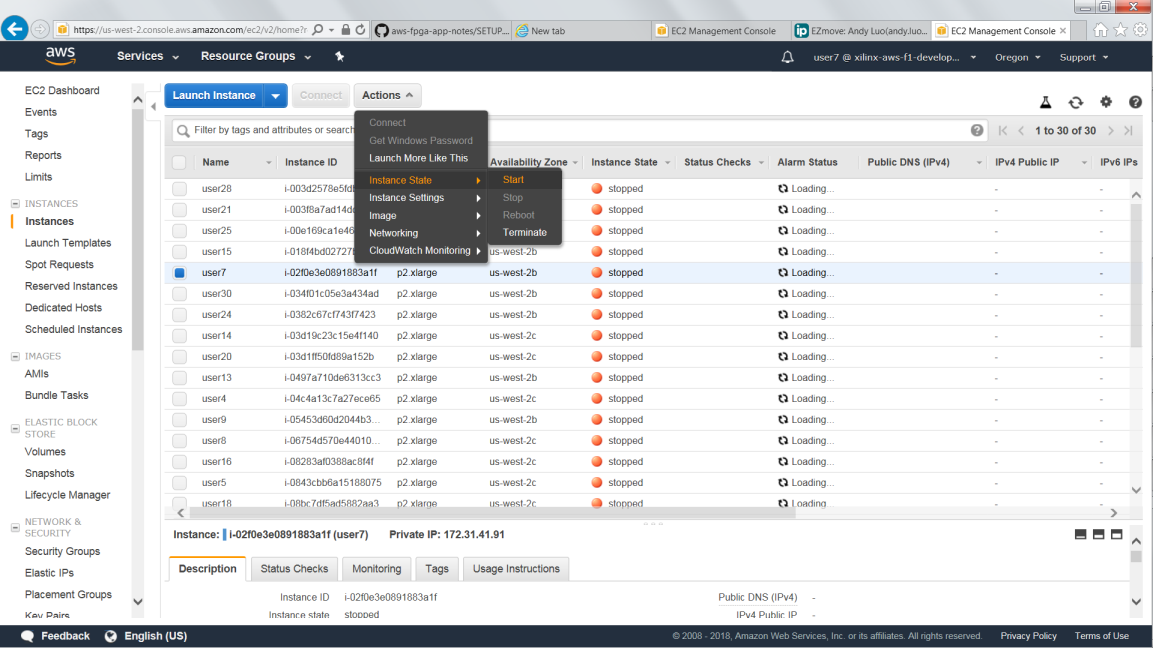 AWS Instance Start