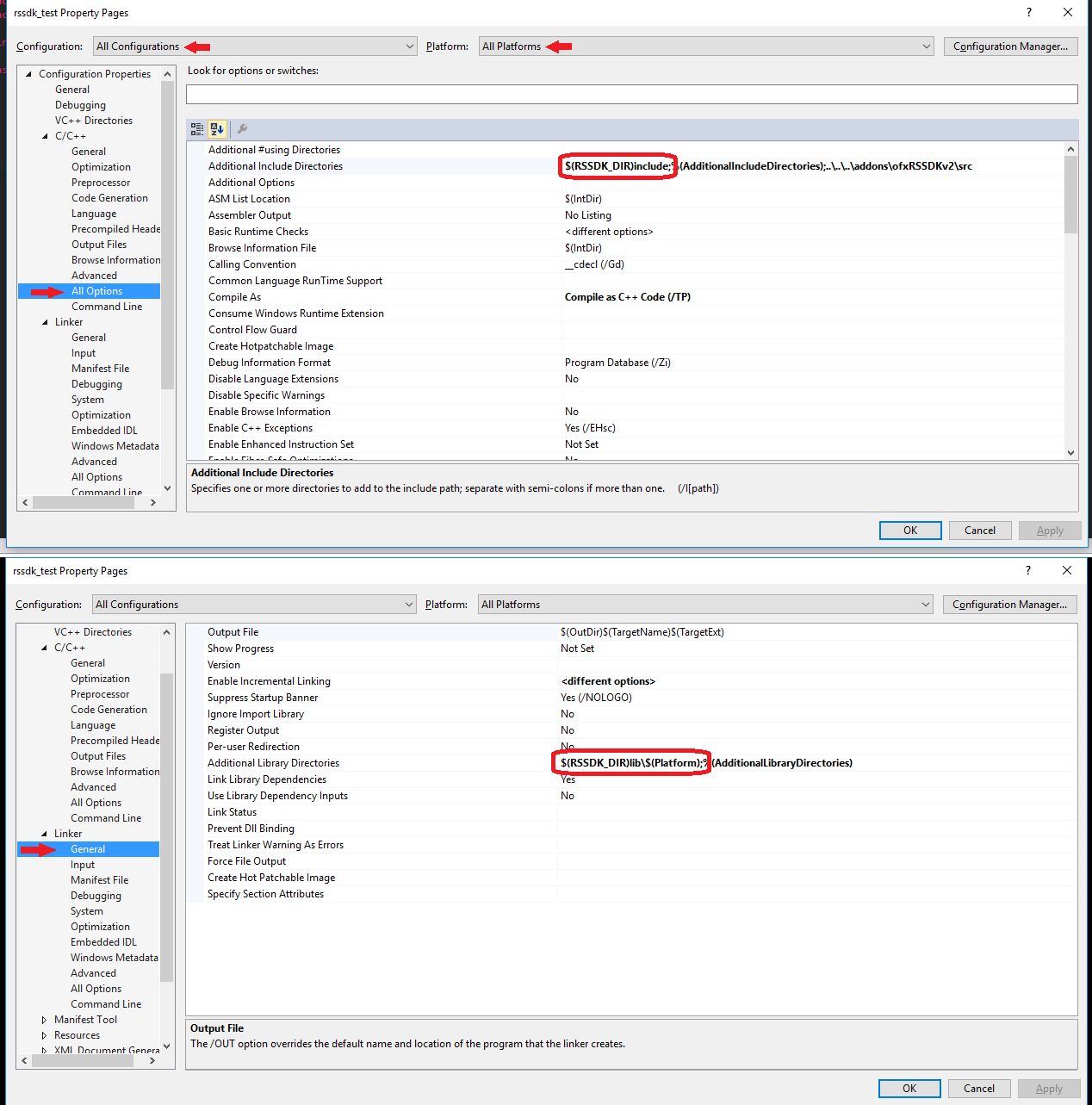 Addon_config.mk how to add directory for Visual Studio "Additional