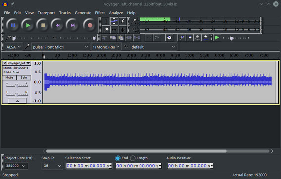 Figure 4: Using Audacity, the channels can be separated into two monophonic files.