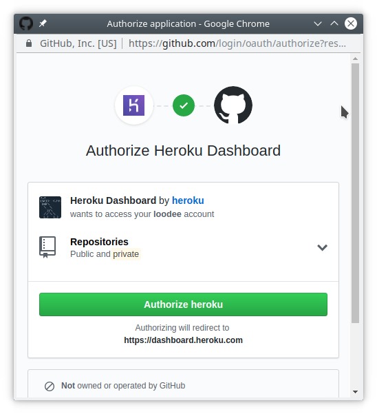 Authorize Heroku