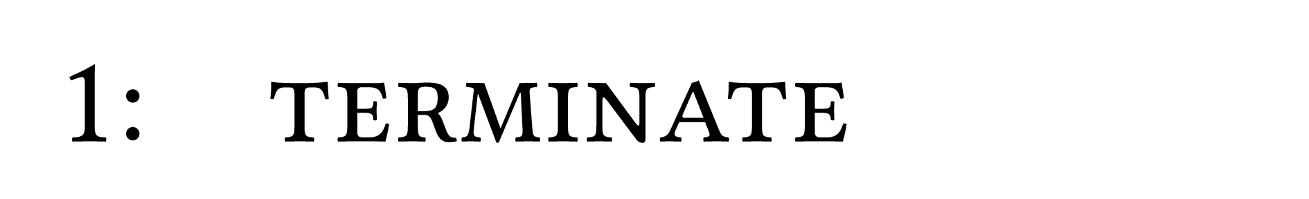 image of a terminate statement terminating x