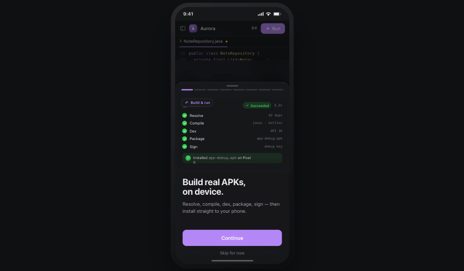 Build APKs on device