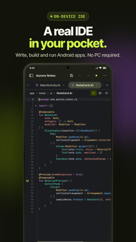 A real IDE in your pocket