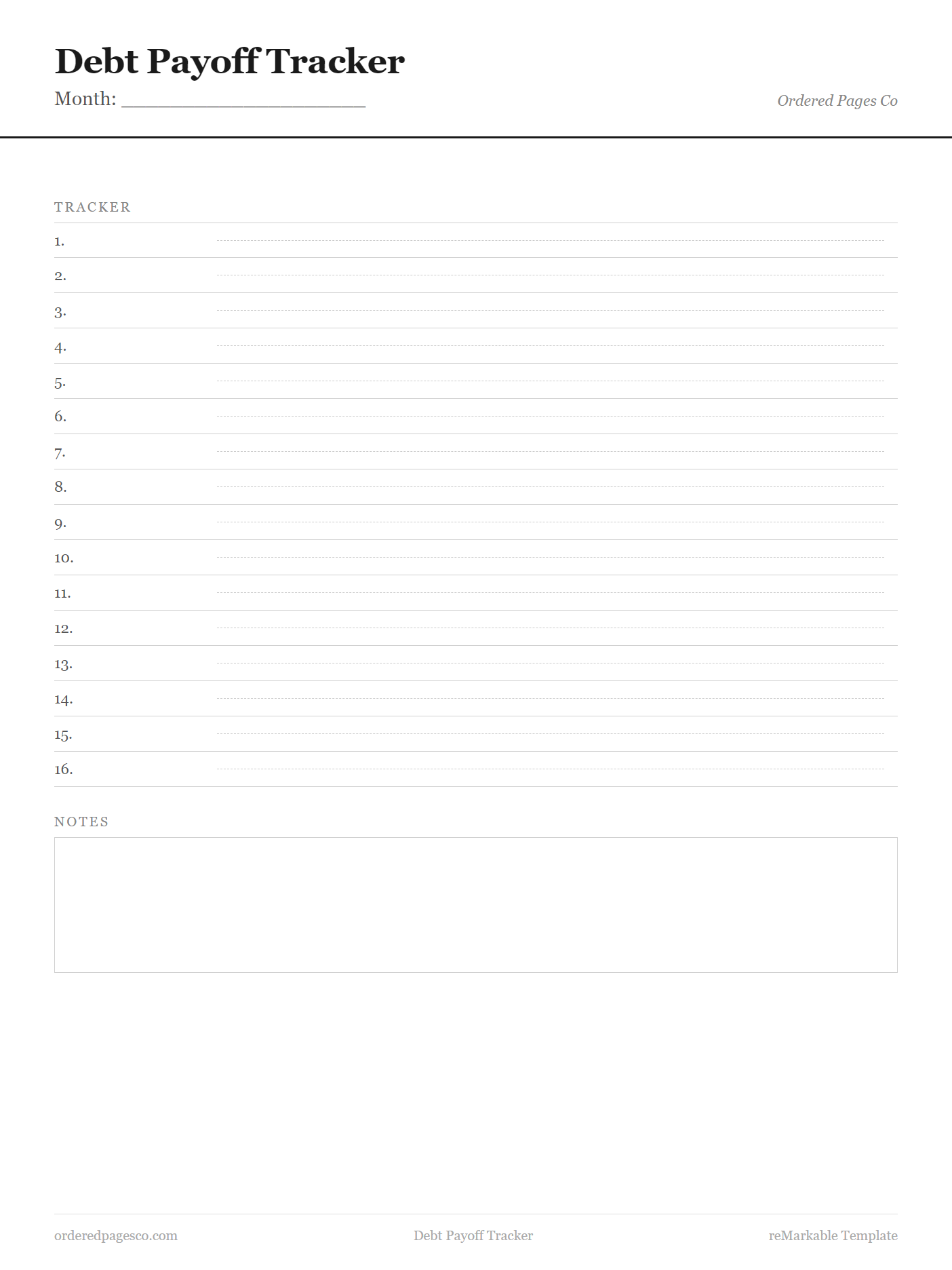 Debt Payoff Tracker template preview