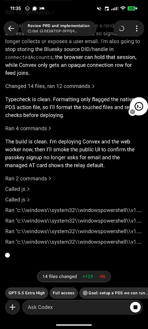 Mobile command rows showing truncated full PowerShell path